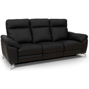 3-Sitzer Relaxsofa Selesta Schwarz - Metall - Echtleder - 96 x 101 x 222 cm