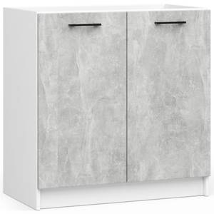 Ensemble de Cuisine OLIWIA 2,4 m Gris - Blanc - Bois manufacturé - 240 x 203 x 46 cm