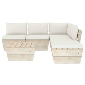 Garten-Lounge-Set (6-teilig) 3016490-15 Weiß - Holzwerkstoff - Holzart/Dekor - 60 x 30 x 60 cm