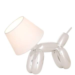 Dekorative Tischleuchte Doggy Argenté / Blanc - 1 ampoule