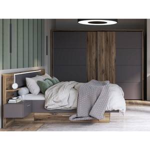 Schlafzimmer Valerie 11-1 mit LED Grau - Holzwerkstoff - 270 x 210 x 60 cm