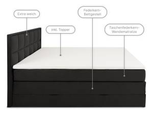 MONTREAL Boxspringbett mit Bettkasten Schwarz - Breite: 160 cm