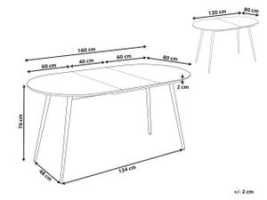 Esszimmertisch STAVERTON Schwarz - Weiß - Holzwerkstoff - 80 x 76 x 120 cm