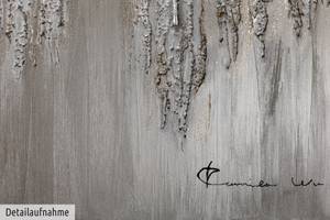 Acrylbild handgemalt Argentic Loom Grau - Silber - Massivholz - Textil - Holz teilmassiv - 120 x 80 x 4 cm