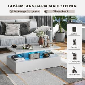 LED-Couchtisch TH32640ITDE Weiß - Holzwerkstoff - 60 x 40 x 110 cm