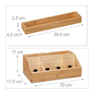 3 tlg. Schreibtisch Organizer Set Braun - Bambus - Holzwerkstoff - 28 x 30 x 43 cm