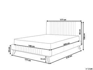 Doppelbett TALENCE Beige - Creme - Eiche Hell - Breite: 177 cm