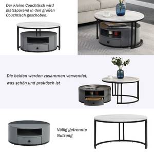 Couchtisch MARBZoom (2er Set) Schwarz - Grau - Holzwerkstoff - Metall - Kunststoff - 70 x 40 x 70 cm