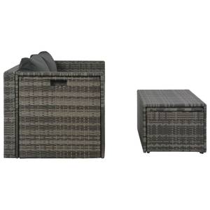 Gartensofa-Set Grau - Metall - Polyrattan - 48 x 36 x 100 cm