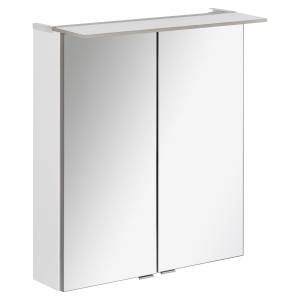 LED Spiegelschrank B.Perfekt Badschrank Grau - Holzwerkstoff - 63 x 9 x 85 cm