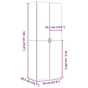 Highboard DE3408 Schwarz - Holzwerkstoff - 43 x 185 x 70 cm