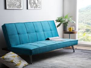 3-Sitzer Sofa HASLE Blau - Silber