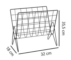 Zeitungsständer Gitter Schwarz - Metall - 32 x 36 x 18 cm