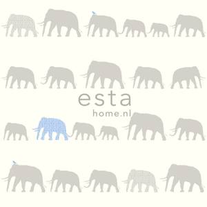 Tapete Elefanten 6983 Blau - Naturfaser - Textil - 53 x 1005 x 1005 cm