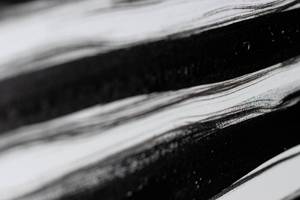 Tableau peint Two Sides of Life Noir - Blanc - Bois massif - Textile - 120 x 80 x 4 cm