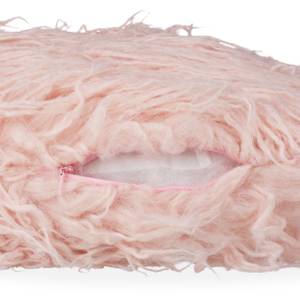 Fellkissen Kunstfell 2er Set Pink - Metall - Textil - 45 x 45 x 10 cm