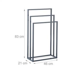 Handtuchständer 3 Stangen anthrazit Grau - Metall - 46 x 83 x 21 cm