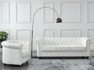 Ensemble canapé fauteuil  CHESTERFIELD Blanc