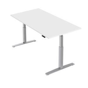 Höhenverstellbarer Tisch Basic Line Grau - Breite: 160 cm - Silber