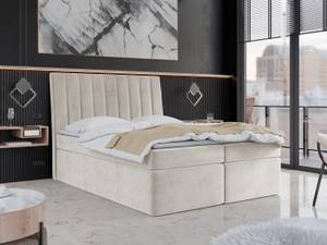 Boxspringbett mit Topper AMILA Beige - Breite: 200 cm - H3