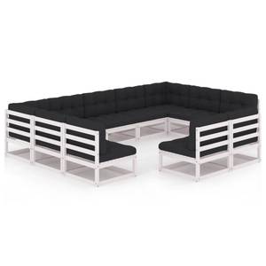 Salon de jardin (lot de 11) 3009757-2 Anthracite - Blanc