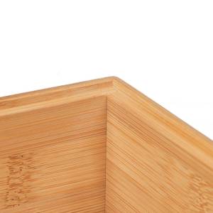 Aufbewahrungsbox 2 Fächer mit Griffen Braun - Bambus - 30 x 14 x 20 cm