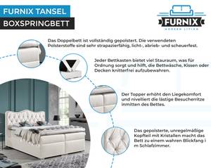 Boxspringbett TANSEL Weiß - Breite: 144 cm