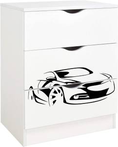 Commode blanche ROMA - Voiture Bois manufacturé - 42 x 78 x 60 cm