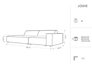 Sofa JODIE 3 Sitzplätze Hochglanz Nachtblau