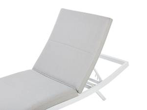 Chaise longue AMELIA Gris - Blanc - Métal - 66 x 38 x 199 cm