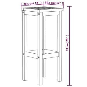 Barhocker 3115989 (4er Set) Braun - Massivholz - Holzart/Dekor - 30 x 74 x 30 cm