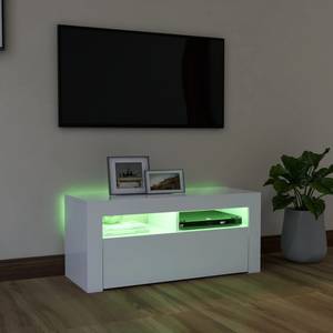 TV-Schrank mit LED-Leuchten D317 Weiß