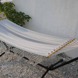 Hamac d'extérieur à franges FRIOUL Gris - Textile - 100 x 1 x 200 cm