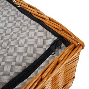 Picknickkorb-Set B25 4 Personen Beige - Braun - Grau - Metall - Holzart/Dekor - Holz teilmassiv - 54 x 21 x 35 cm