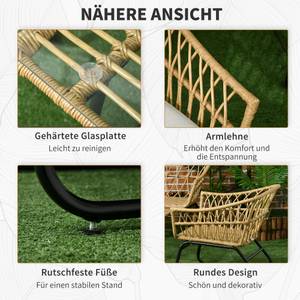 Gartenmöbel-Set 860-265V00SD Braun - Metall - 67 x 67 x 125 cm