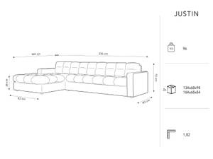 Ecksofa JUSTIN 4 Sitzplätze Beige