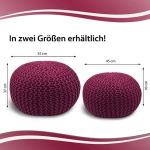 Premium Pouf Outdoor Sitzpouf wetterfest Bordeaux