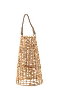 Lanterne Anaïs Braun - Holzwerkstoff - Rattan - 25 x 43 x 25 cm