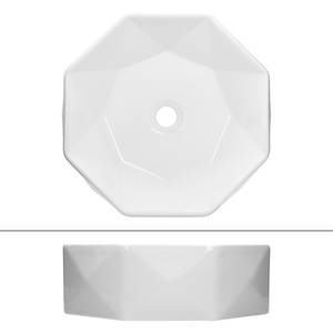 lavabo rond Ø 42x13,5 cm blanc Blanc - Céramique - 42 x 14 x 42 cm