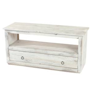 Table basse de salon shabby chic Blanc - Bois/Imitation - En partie en bois massif - 110 x 53 x 39 cm
