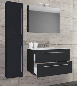 Table de toilette Badinos Noir - Noir brillant - Largeur : 61 cm