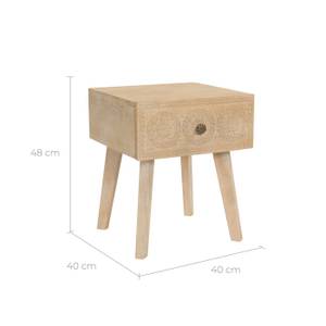 Table de chevet Tiya Marron - Bois massif - 40 x 48 x 40 cm