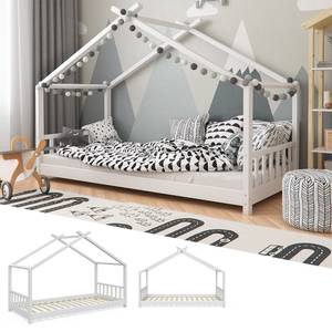 Kinderbett Design 200x90cm Weiß Weiß