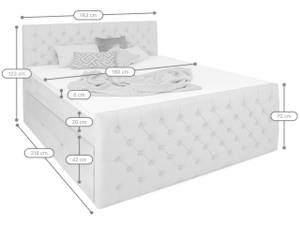 Boxspringbett HOLLYWOOD mit Bettkasten Grau - Breite: 180 cm