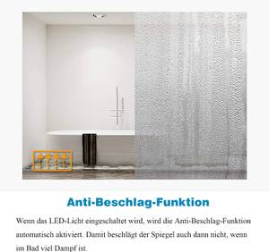 Led Badspiegel Touch Wandspiegel ECHOS Silber - Glas - 80 x 60 x 5 cm