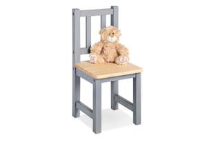 Chaise pour enfants Fenna, gris/naturel Pin massif - Gris