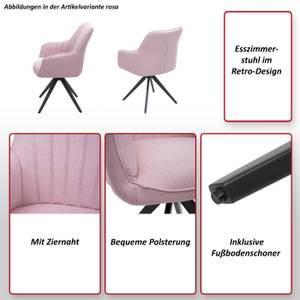 Esszimmerstuhl H73 Pink - Textil - 58 x 87 x 62 cm