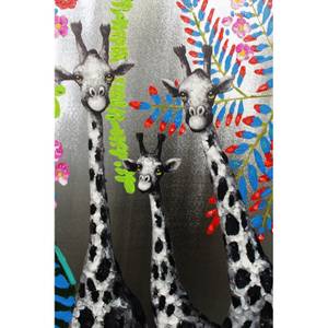 Tableau peinture Girafe 100x70cm SAVANE Textile - 70 x 100 x 3 cm