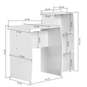 Schreibtisch DOMINO WH (2er-set) Weiß - Holzwerkstoff - 45 x 73 x 60 cm