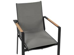 Chaise de jardin BUSSETO Noir - Marron - Gris - Métal - 56 x 90 x 64 cm